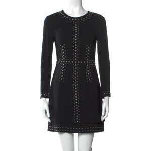 A.L.C. Madison Black Studded Long Sleeve Mini Sheath Dress Women's Size 2
